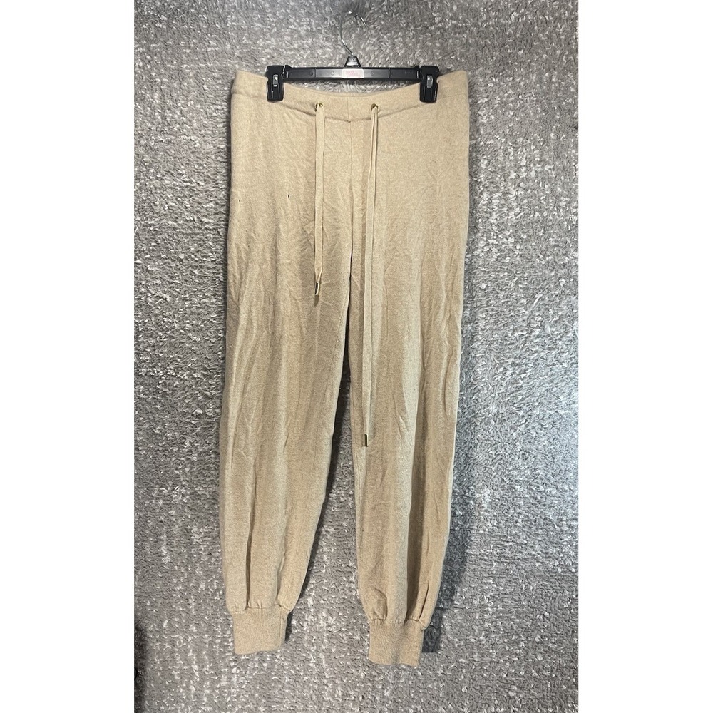 Tory Burch Cashmere Jogger Pants M Tan, Brown Preppy Loungewer Preppy READ